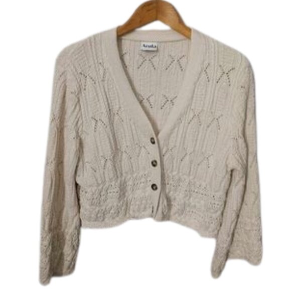 Arula Button-Up Cropped Sweater Size A (1X) - Picture 1 of 14